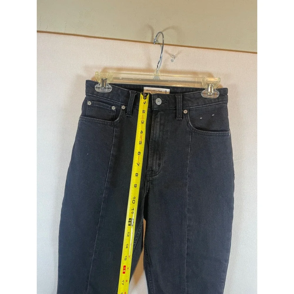 Abercrombie & Fitch Curve Love The Skinny High‎ Rise Split Hem Black Jeans 25 0S